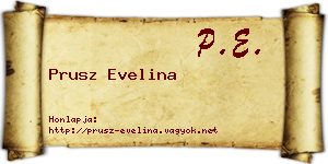 Prusz Evelina névjegykártya